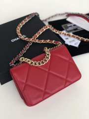 Chanel Quilted 19 Wallet on Chain WOC Red 2019 - 2