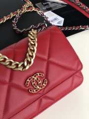 Chanel Quilted 19 Wallet on Chain WOC Red 2019 - 5