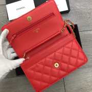 Chanel 19 Denim Wallet on Chain in Red AP0957 - 6