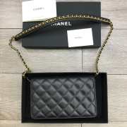 Chanel 19 Denim Wallet on Chain in Black AP0957 - 2