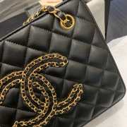 Chanel Calfskin Chain CC Accordion Shoulder Bag Black AS1751 - 6