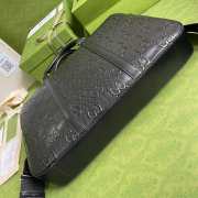 GG embossed briefcase in black leather - 5