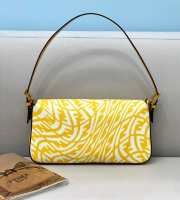 Fendi Baguette 1997 yellow glazed canvas bag 28x13.5x6cm - 5