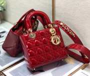 Dior Lady dior patent leather red 20cm - 3