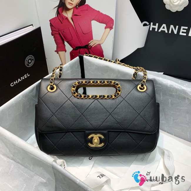 Chanel handle flap bag black AS1466 - 1