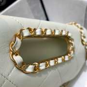 Chanel handle flap bag white AS1466 - 6