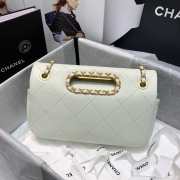 Chanel handle flap bag white AS1466 - 4