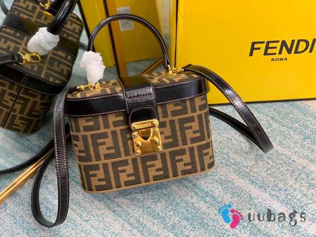 Fendi monogram FF brown box bag - 1