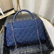 Chanel Coco Grained Calfskin Denim Flap Bag 29cm - 2