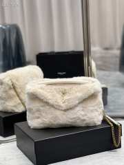 YSL Puffer Merino Shearling & Lambskin White 29cm - 1