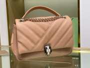 Bvlgari Serpenti Cabochon Leather Shoulder Bag Beige - 1