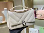 Bvlgari Serpenti Cabochon Leather Shoulder Bag White - 5