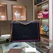 Bvlgari handbag serpenti diamond blast black bag - 6