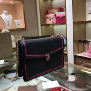 Bvlgari handbag serpenti diamond blast black bag - 4