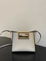 Fendi way small leather tote white - 3