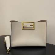 Fendi way large leather tote white - 5