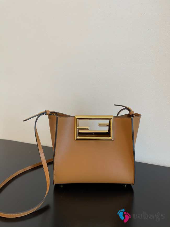 Fendi Way small leather tote brown - 1