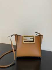 Fendi Way small leather tote brown - 1