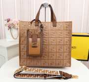 Fendi FF monogram totebag in brown F0608 38cm - 1