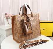 Fendi FF monogram totebag in brown F0608 38cm - 4