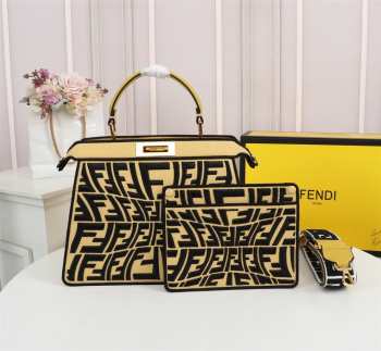 Fendi Peekaboo ICU yellow  tote bag 33cm