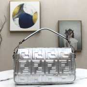 Fendi Baguette Silver leather bag 26cm - 4