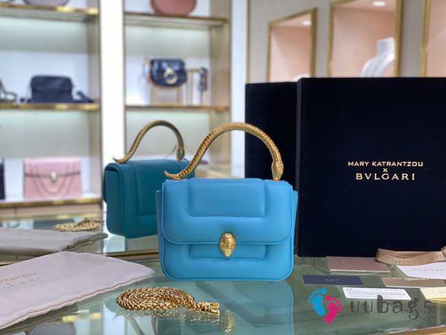 BVLgari Serpenti Forever small blue bag - 1