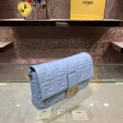 Fendi Baguette blue leather bag 32cm - 4