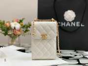 Chanel Quilted Lambskin Phone Holder with Chain Black - 1