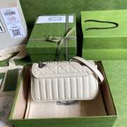 GG Marmont matelasse in white leather small bag  - 3