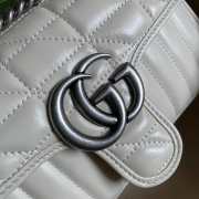 GG Marmont matelasse in white leather small bag  - 5