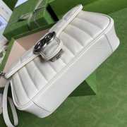 GG Marmont matelasse in white leather small bag  - 6