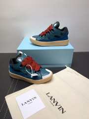 LANVIN Curb zigzag-laces blue sneakers - 5