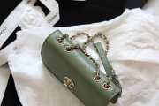 Chanel Fu vintage green flap bag  - 5