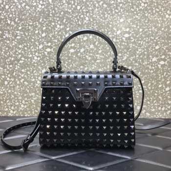 Valentino Garavani Rockstud Alcove all black tote bag