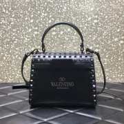 Valentino Garavani Rockstud Alcove all black tote bag - 5