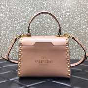 Valentino Garavani Rockstud Alcove beige leather tote bag - 6