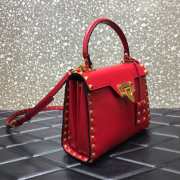 Valentino Garavani Rockstud Alcove red leather tote bag - 3