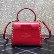 Valentino Garavani Rockstud Alcove red leather tote bag - 6