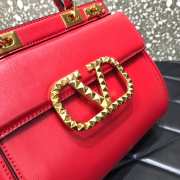 Valentino Garavani Small Rockstud Alcove Red Leather Bag - 3