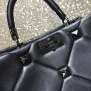 Valentino Garavani Black Roman Stud Handle Bag - 3