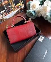 D&G calfskin crystal DG logo patch red handbag - 5