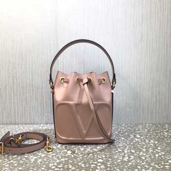 Valentino VLogo Walk Beige Bucket Bag