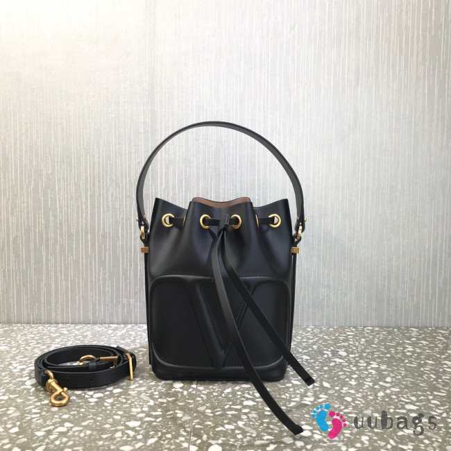 Valentino VLogo Walk Black Bucket Bag - 1