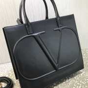 Valentino Leather Vlogo Walk Tote Bag in Black - 5