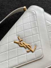 YSL Gaby Satchel in quilted lambskin bag in white 26x18x5cm - 4