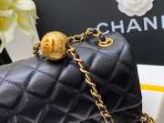 Chanel Lambskin & Gold-Tone Small Metal Flap Bag Black 20cm - 6