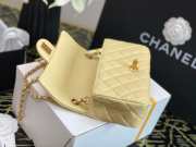 Chanel Lambskin & Gold-Tone Small Metal Flap Bag Yellow 20cm - 3