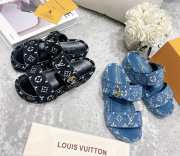 Louis Vuitton Flatforms denim blue/ black - 1