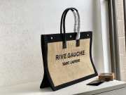 YSL black in raffia shopping bag  - 4